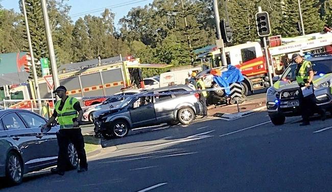 -Car accident Rothwell -A person has died and two children have been seriously injured in a crash north of Brisbane that witnesses described as the stuff nightmares are made of, with motorists warned to avoid the area. pIC sUPPLIED