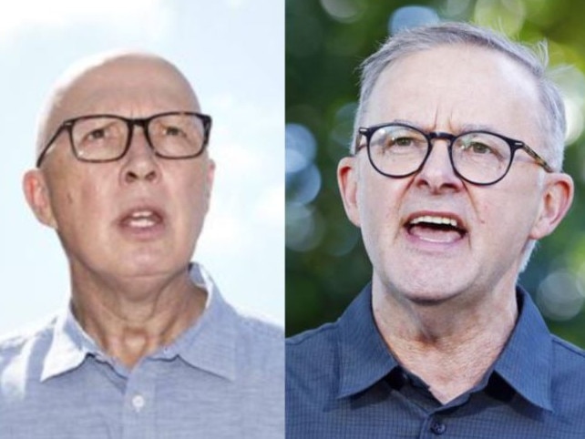 Anthony Albanese and Peter Dutton speaking in Cairns - collage
