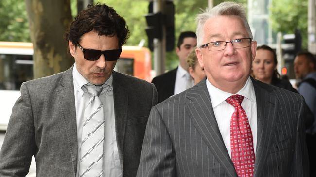 ACTOR Vince Colosimo arrives at Melbourne Magistrate Court. Picture; Tony Gough