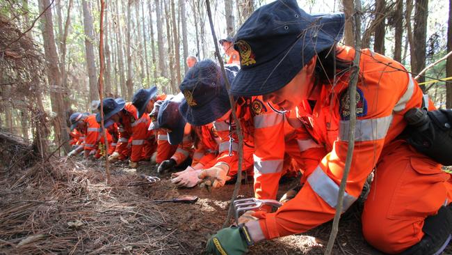 Crews search bushland during after Daniel Morcombe’s bones were discovered.