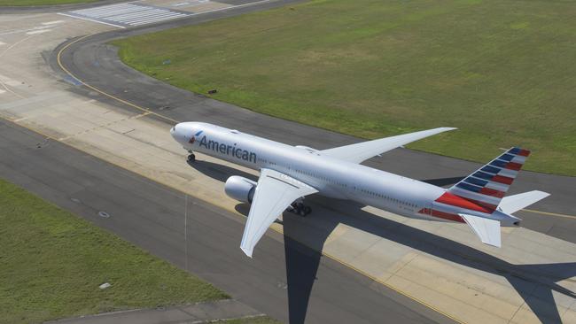 An American Airlines Boeing 777-300 similar to one involved in a low-fuel emergency at Sydney Airport on Monday.