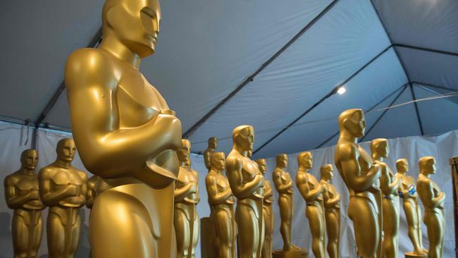 Oscar statues are waiting to be cleaned and painted for the 89th Annual Academy. Picture: Valerie Macon