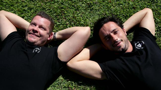 The Grass is Greener founders Johnny Eddings and Oli Frost. Picture: Marc McCormack