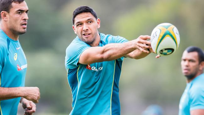 The Qantas Wallabies train at UWA Sports Park - McGillivray Oval, Perth, ahead of The Rugby Championship clash against South Africa. Curtis Rona. Photo: Stuart Walmsley/RUGBY.com.au