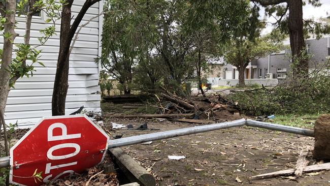 Two cars crashed at an intersection before ploughing into a home in Panania, dislodging it by 20cm and ripping cracks throughout its walls. Picture: Tony Ibrahim