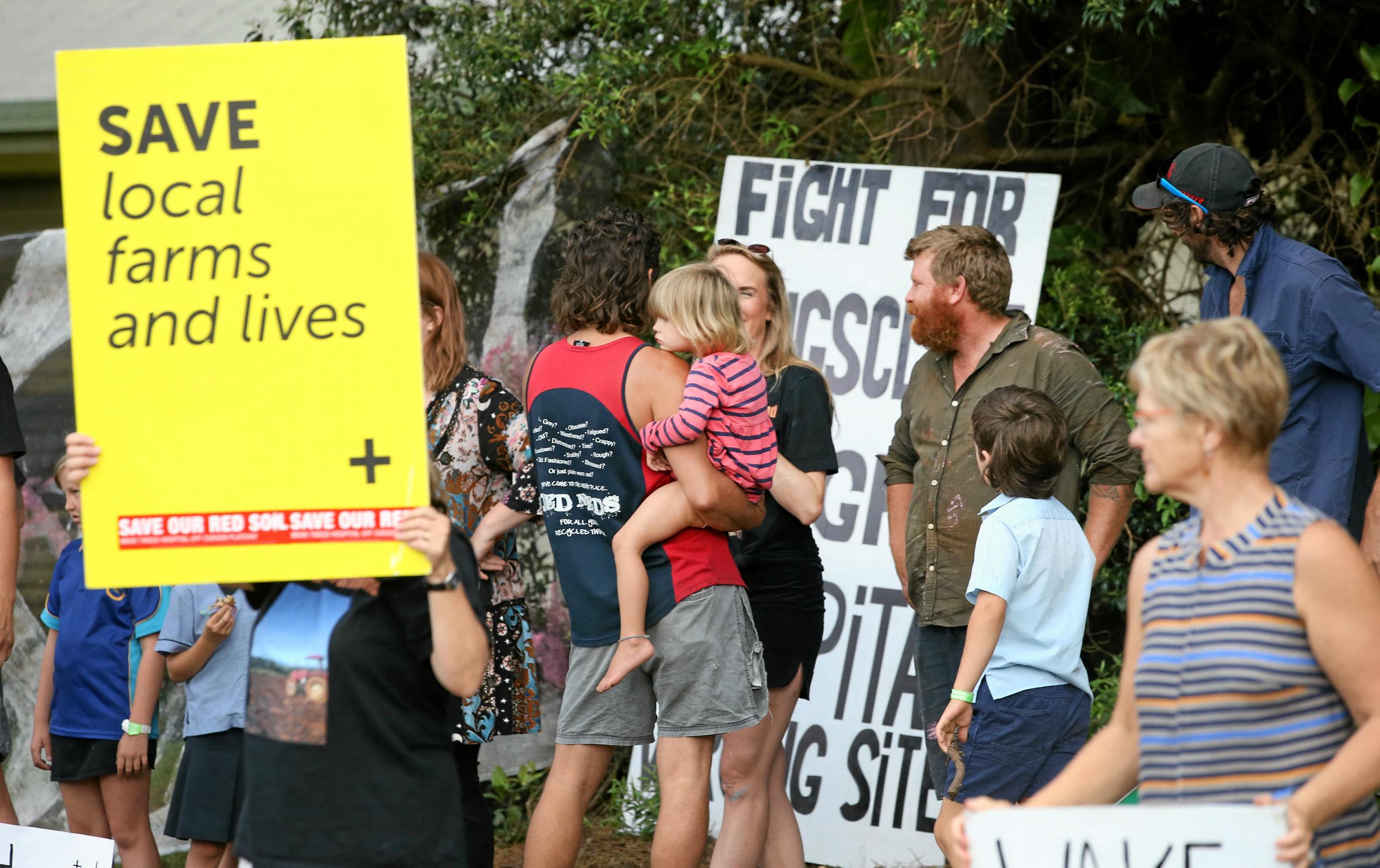 protest outside the site of the new Tweed Valley Hospital at Cudgen. Photo Scott Powick. Picture: Scott Powick