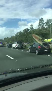 Gold Coast M1 crash aftermath. Video by Dean Shelton