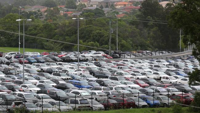 Full car park at Campbelltown Station. Picture: Ian Svegovic