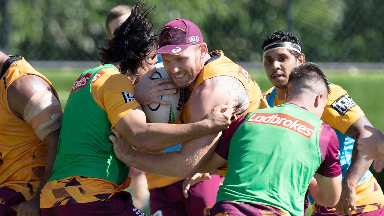 Matt Lodge is on the outer at Brisbane. Picture: Bradley Kanaris/Getty Images