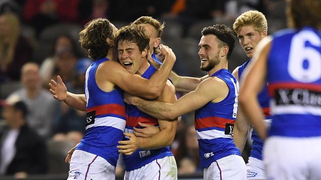 The Bulldogs almost let a win slip away against Carlton. Picture: AAP