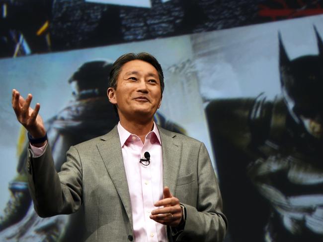 Sony President and CEO Kazuo Hirai speaks during the Sony press conference at the 2015 Consumer Electronics Show in Las Vegas, Nevada on January 5, 2015. AFP PHOTO / ROBYN BECK