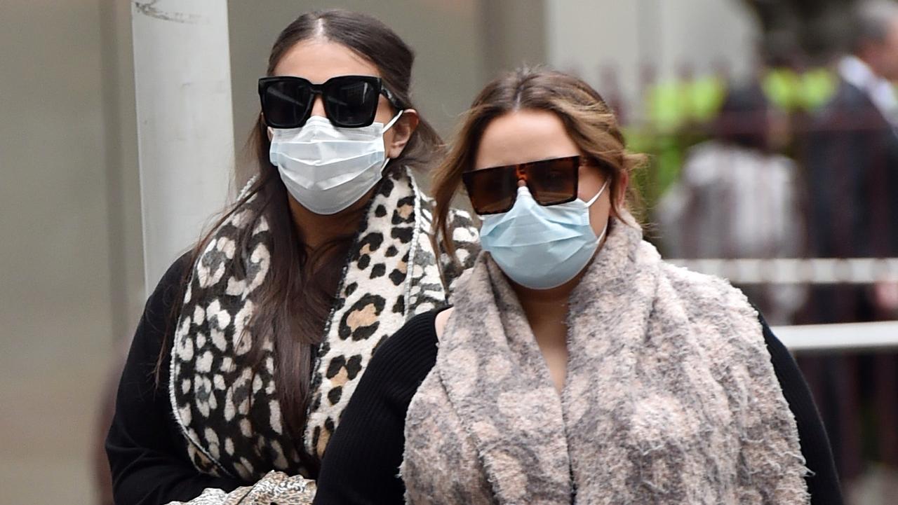 Jasmine Vella-Arpaci (left) attending court in October. Picture: NCA NewsWire / Nicki Connolly