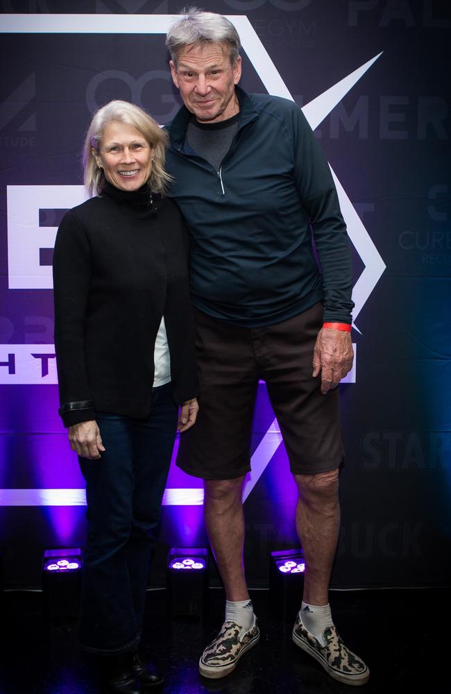 Sue Stanley and Sam Newman at the HEX Fight Series at the Melbourne Pavilion recently. Picture: John Tsialos