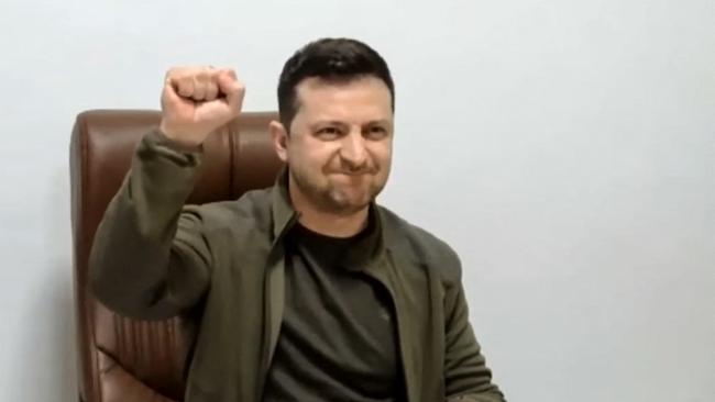 Volodymyr Zelensky, speaking to his people from Kyiv, told US congress members at the weekend it could be the last time they saw him alive. Picture: AFP