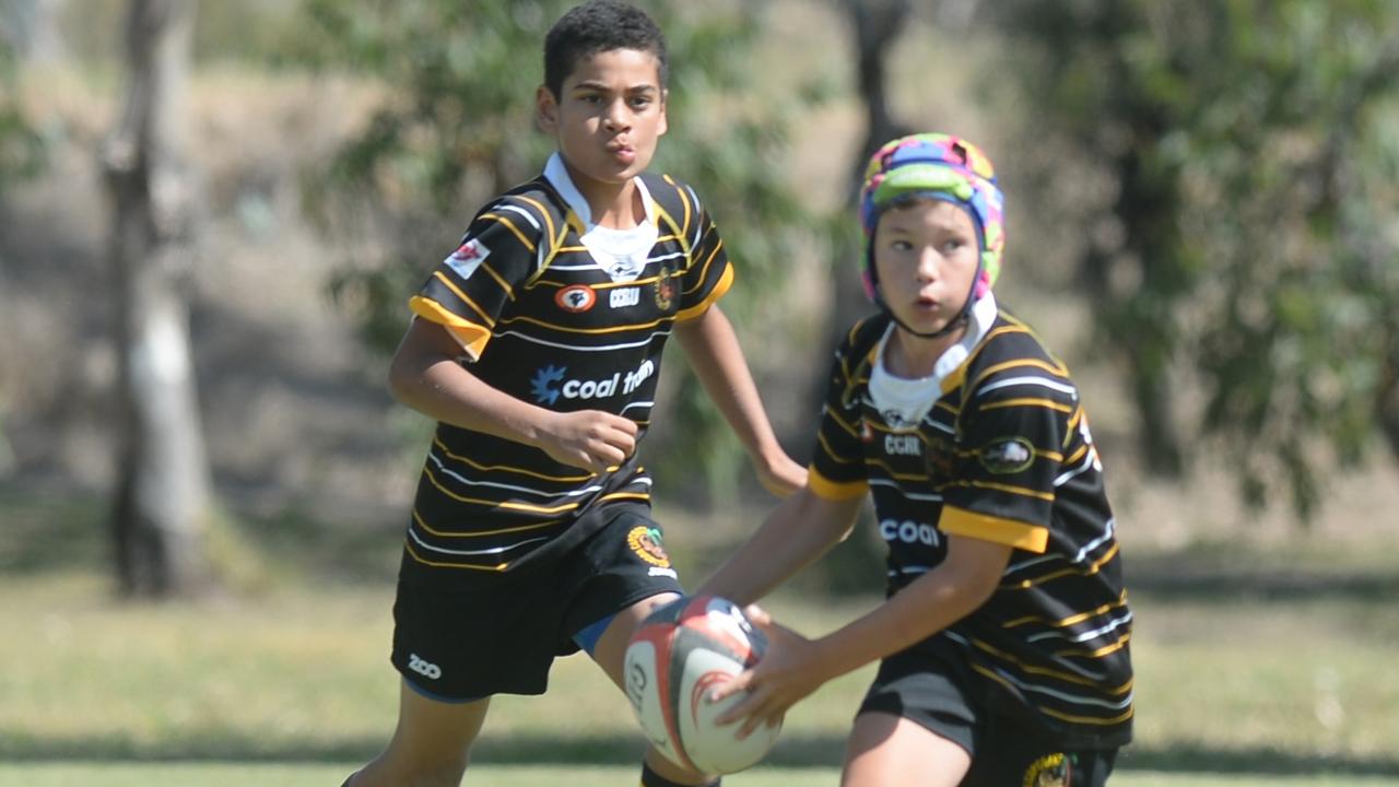 RUGBY UNION Junior U12s: Cap Coast's Jaxon Pambig with the ball