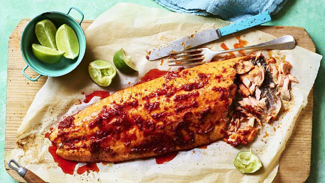 Chilli butter baked salmon. Photography by Steven Joyce.