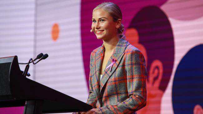 Australian of the year Grace Tame is expected to appear at the national women’s safety summit. Picture: Justin Lloyd