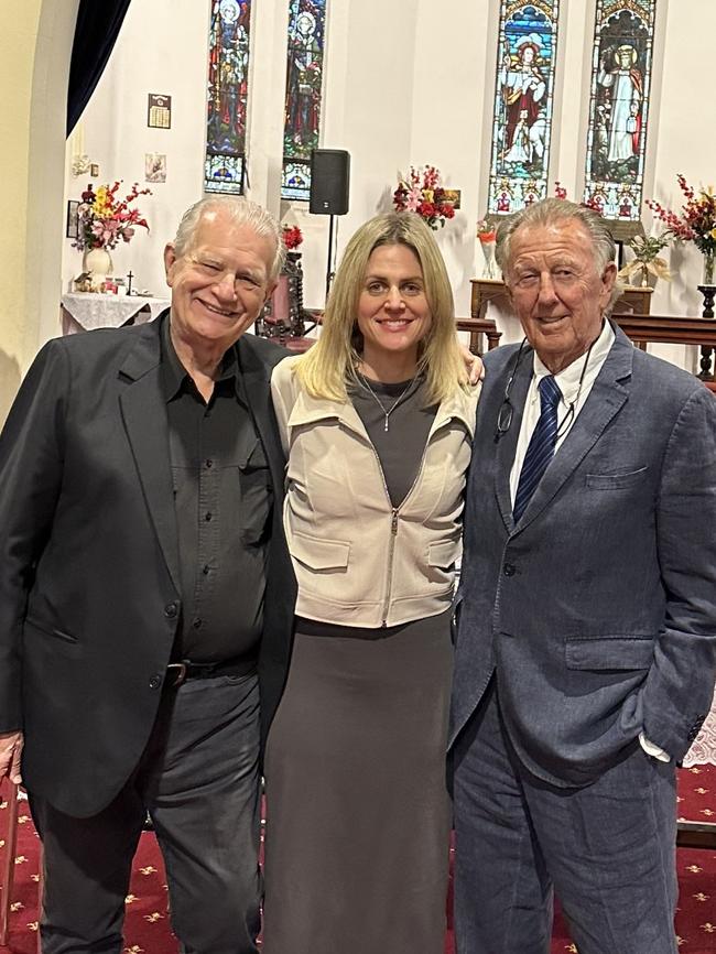 John Singleton and new wife Sarah Warry at their wedding with Reverend Bill Cruise in July.