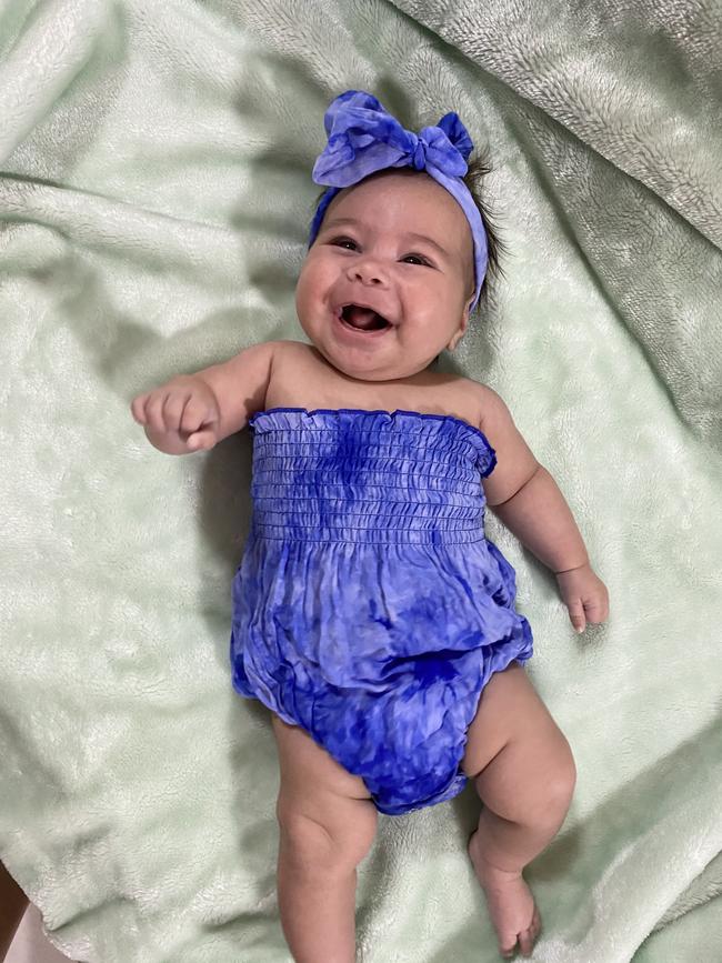 Briella Mae Benger’s biggest smile. Picture: Delshay