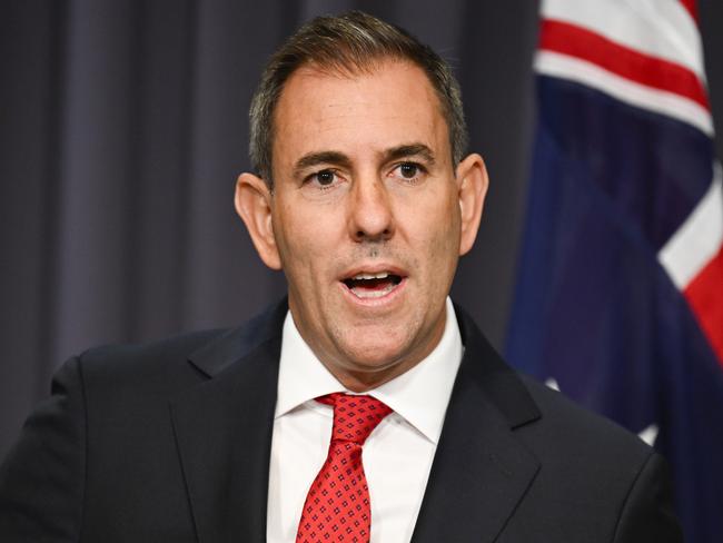 CANBERRA, AUSTRALIA  - NewsWire Photos - February 11, 2025: Federal Treasurer Jim Chalmers holds a press conference at Parliament House in Canberra. Picture: NewsWire / Martin Ollman