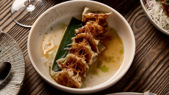 Pork and prawn gyoza at Makan Wine Bar. Picture: supplied