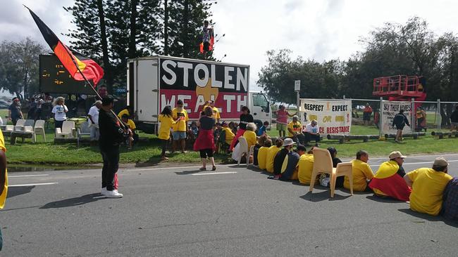 Protesters halted the Queen's baton this morning: Picture Jerard Williams