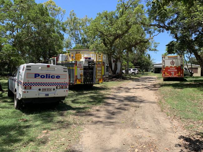 Emergency crews rushed to find three people reportedly stranded in the Pioneer River at Bakers Creek south of Mackay, January 25, 2023. Picture: Duncan Evans