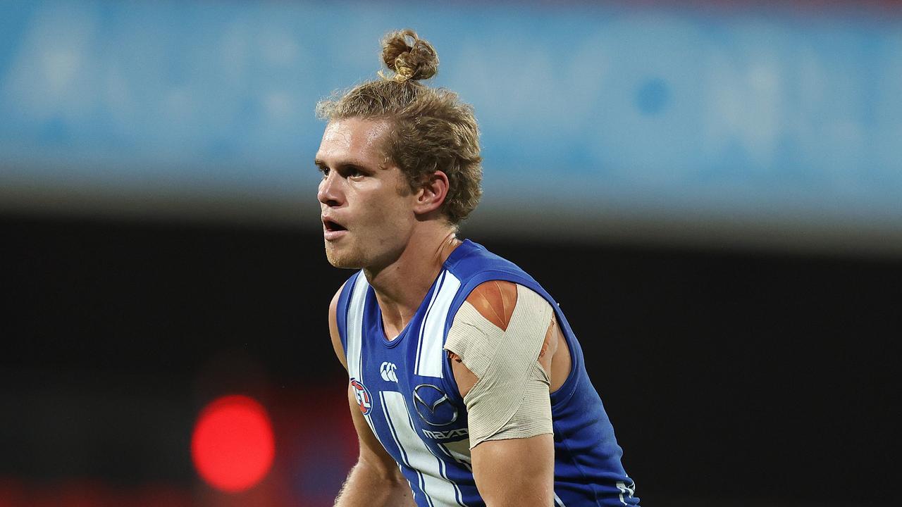 AFL Round 18. 17/09/2020. North Melbourne vs West Coast Eagles at Metricon stadium, Gold Coast. Jed Anderson of the Kangaroos . Pic: Michael Klein