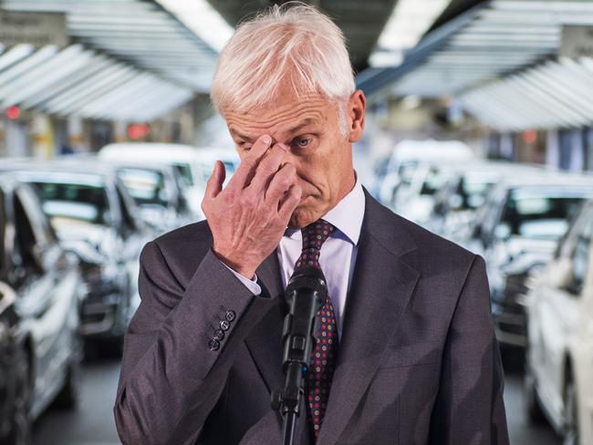 New Volkswagen CEO Matthias Mueller has been drafted in from the luxury sports division and said he will stop at nothing to get to the bottom of the scandal. Picture: AFP/ODD ANDERSEN.