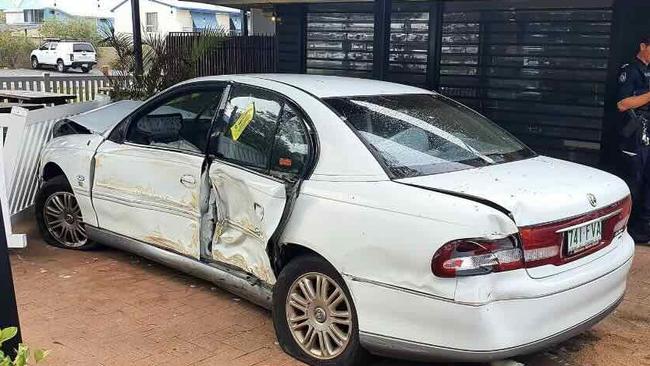 A car crashed into Migaloos Seafood Market on Friday and was abandoned at the scene. Credit: Peter Abildgaard