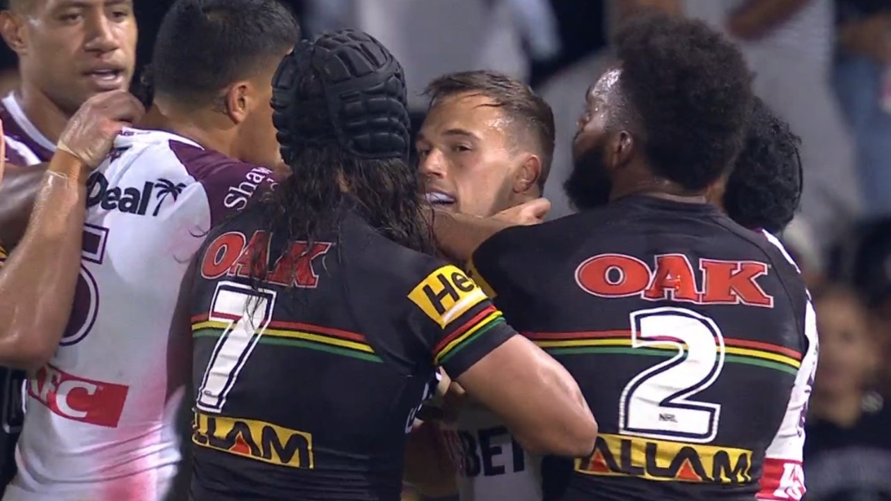 Luke Brooks wasn't happy. Photo: Fox Sports