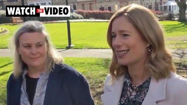 Rebecca White holds a press conference after officially returning as Labor leader