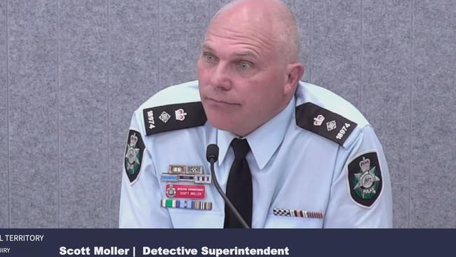 Detective Superintendent Scott Moller appears before the Sofronoff inquiry.