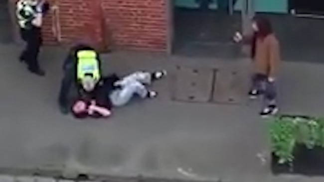 Video of the arrest filmed by the woman’s boyfriend and an onlooker went viral.
