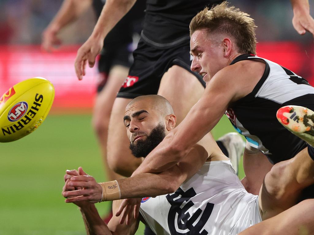 The new ruling had little impact on the contest. (Photo by Sarah Reed/AFL Photos via Getty Images)