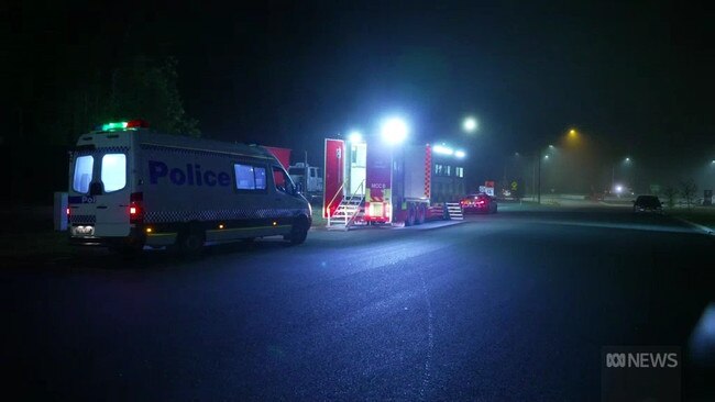 Police command centre at the scene. Picture: ABC News