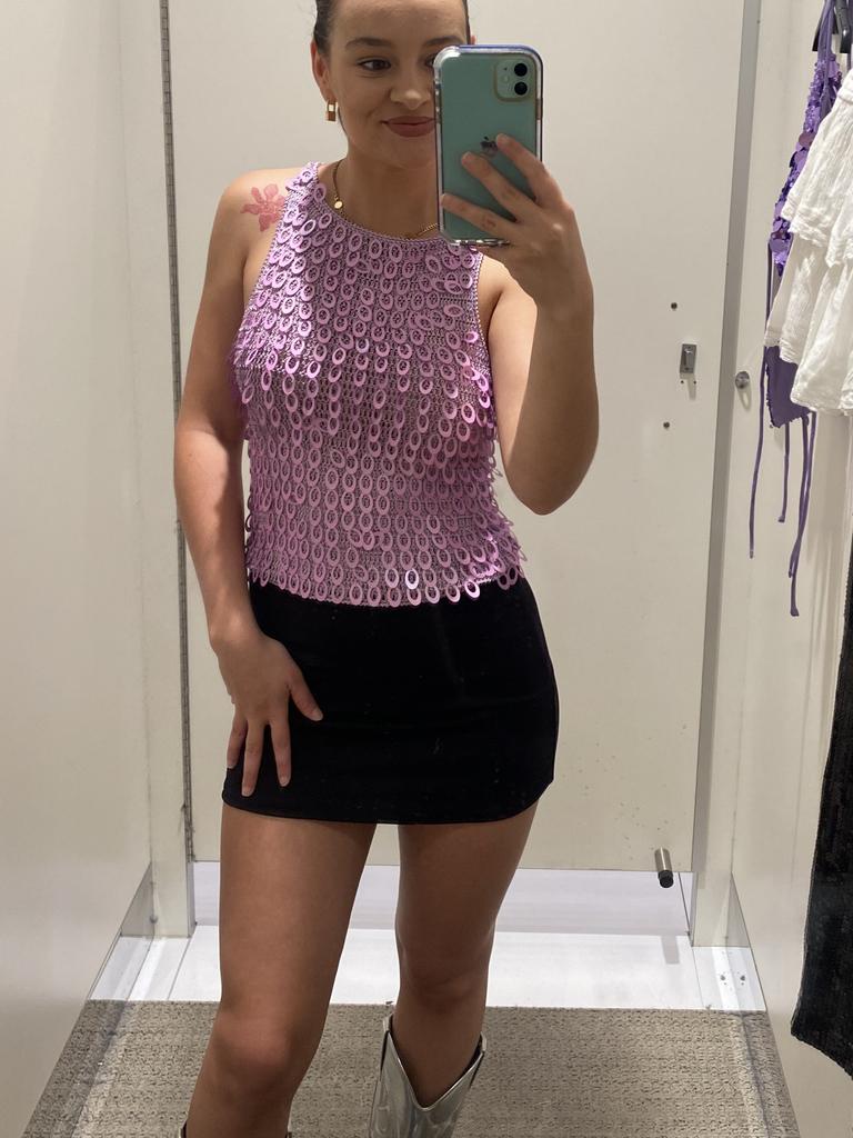 Another form-fitting lilac sequin top to try. Picture: NCA NewsWire