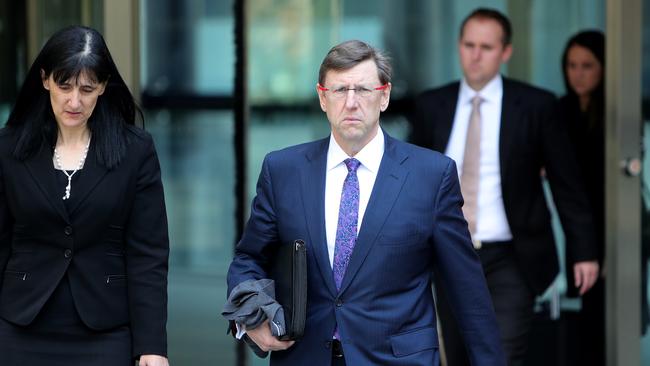 Gregory Martin from Clearview, leaves the banking royal commission in Melbourne yesterday. Picture: Stuart McEvoy.