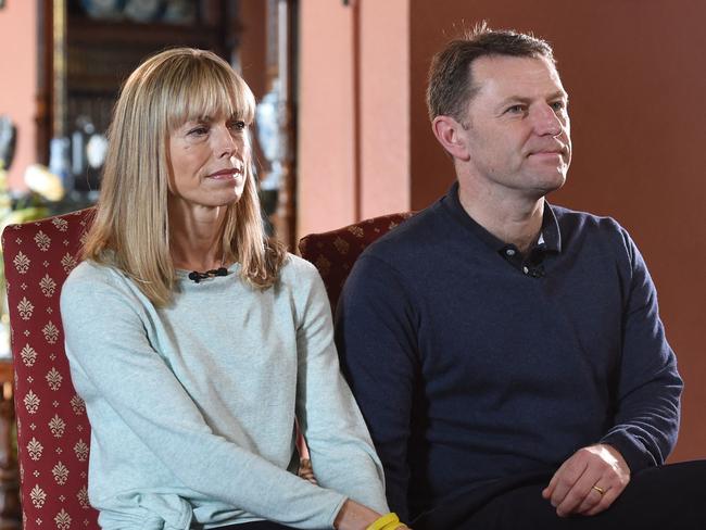 Kate and Gerry McCann, whose daughter Madeleine disappeared from a holiday flat in Portugal in 2007. Picture: Joe Giddens / POOL / AFP