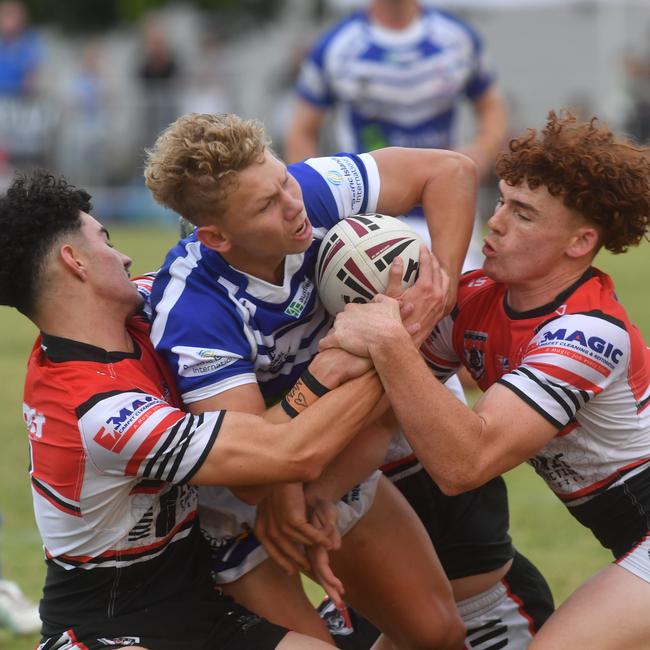 Aaron Payne Cup. Ignatius Park College against Kirwan High at Kirwan High. Ignatius Park hooker Khynaan Kennedy scores try. Picture: Evan Morgan