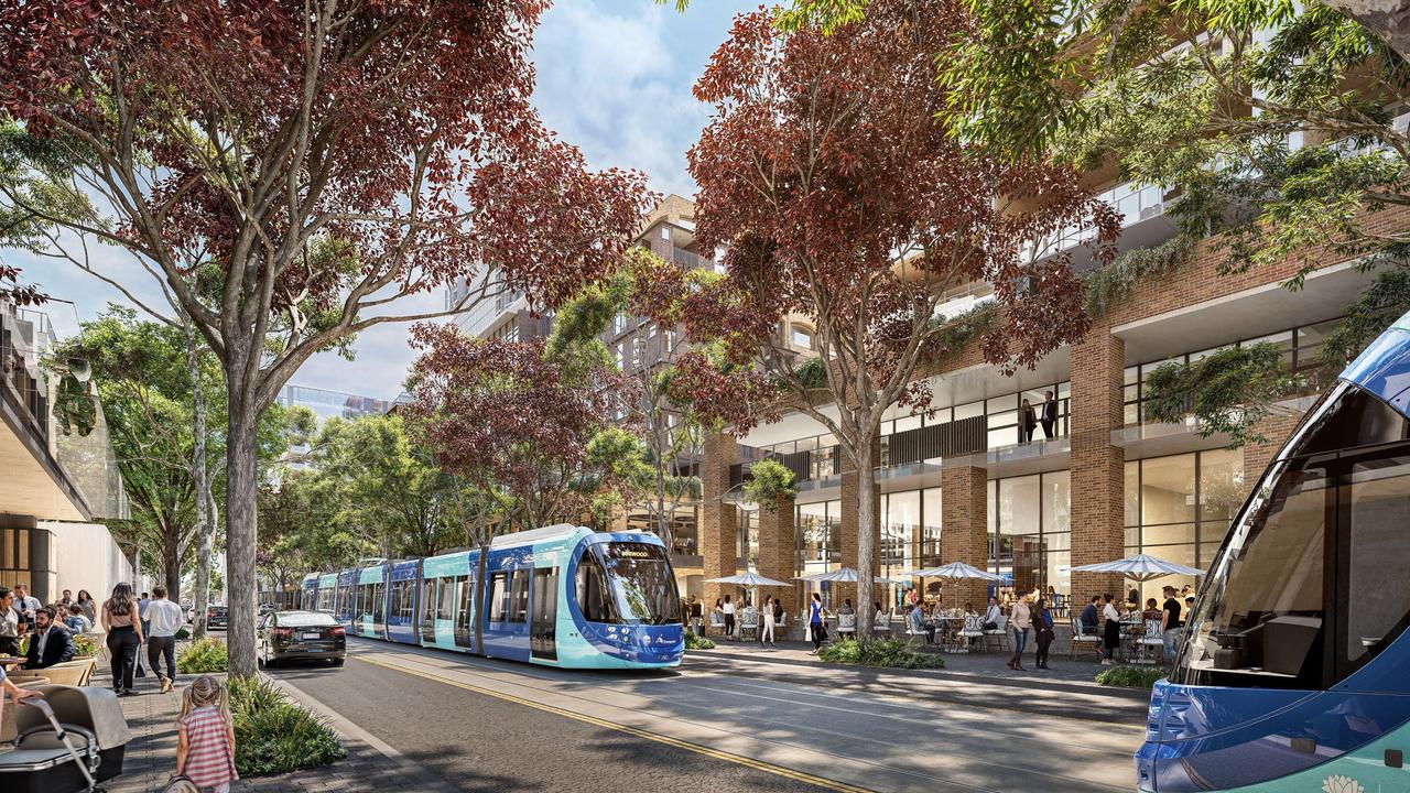 Artist's impression of potential Parramatta Road transformation to include a light rail down the middle. Picture: Supplied.