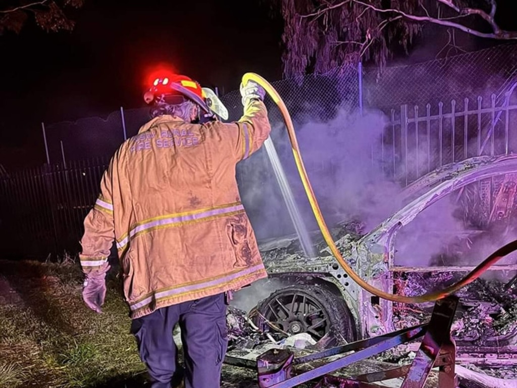 The quiet border town of Boggabilla has once again been used as a dumping ground for a number of alleged stolen vehicles, who were found engulfed in fire on Wednesday. Photo: Facebook