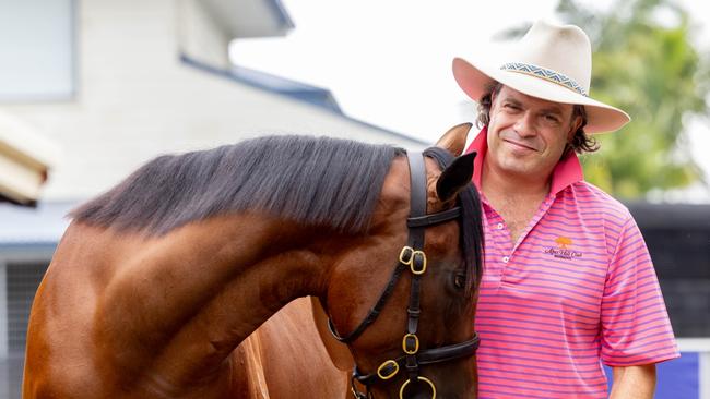 Tom Magnier with the Sunlight filly, Lot 1007, at the Magic Millions sales. Picture: Luke Marsden