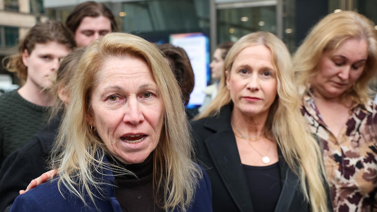 Yvonne Willman, sister of Justin Willman, speaks outside the County Court after the sentencing of Shaun Bartlett. Picture: NewsWire/Ian Currie.