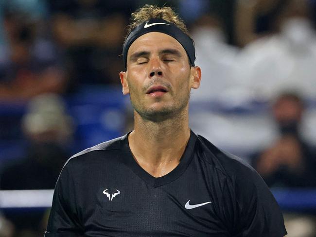 Spain's Rafael Nadal during his semi-final match against Britain's Andy Murray in the Mubadala World Tennis Championship in Abu Dhabi. He returned from the match Covid-positive. Picture: AFP