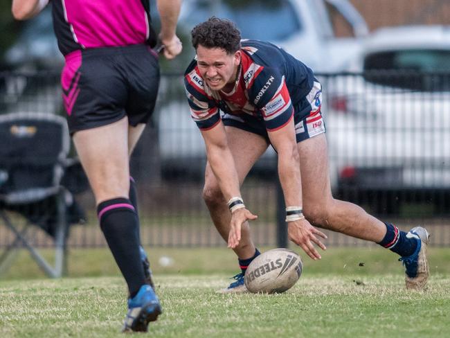 Kienan Tempest scores the winning try for Camden despite getting cramp in the run in to the line. 4th September 2022. News Local, Picture by Julian Andrews.