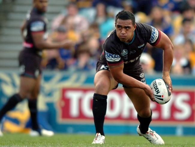 NRL, Parramatta Eels vs Penrith Panthers at Parramatta Stadium. Rookie Panthers hooker Masada Iosefa