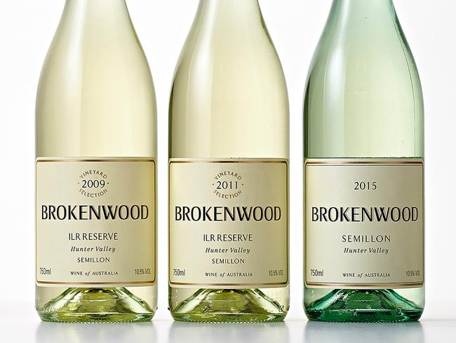 TWAM-20160206 EMBARGO FOR TWAM 6 Feb 2016 NO REUSE WITHOUT PERMISSION Pic : supplied 2009 Brokenwood ILR Reserve Hunter valley Semillon, 2011 Brokenwood ILR reserve Hunter Valley Semillon, 2015 Brokenwood ILR Reserve Hunter valley Semillon