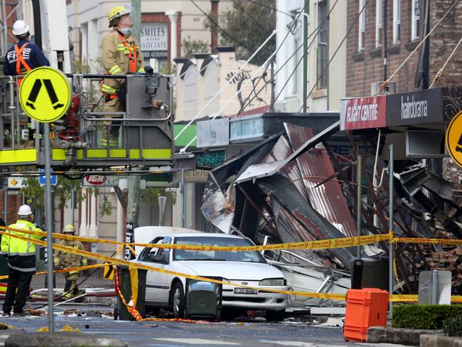 Devastation ... Scene in Darling Street, Rozelle after explosion. Picture: John Grainger