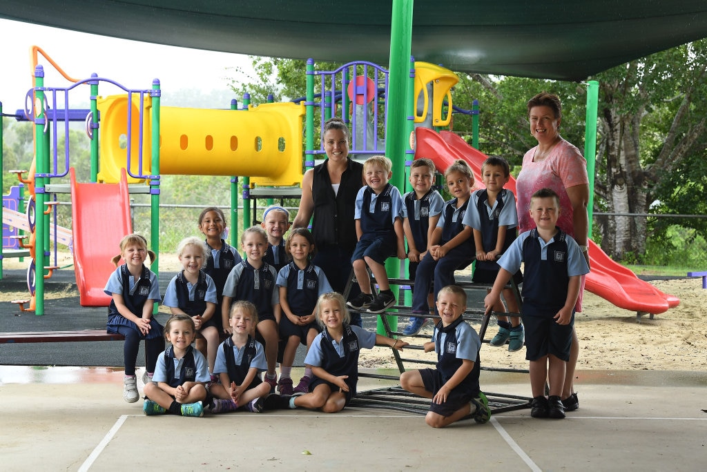 KILKIVAN PREP: (Back from left) Chloe Henry-May, Isabell Dicinoski, teacher Mrs Rachel Bainbridge, Wyatt Ryan, Hunter Wolgast, Sophia Gallaher-Wilson, James Cain, Dustin Wason, teacher aide Mrs Tanya Maudsley, (middle) Demee Lahiff, Amealyha-Rose Everett, Annie-May Thompson, Sophia Monkton, (front) Isla Hill, Blake Lahiff, Mia Power, Kerry Webb-Davis. Picture: Renee Albrecht